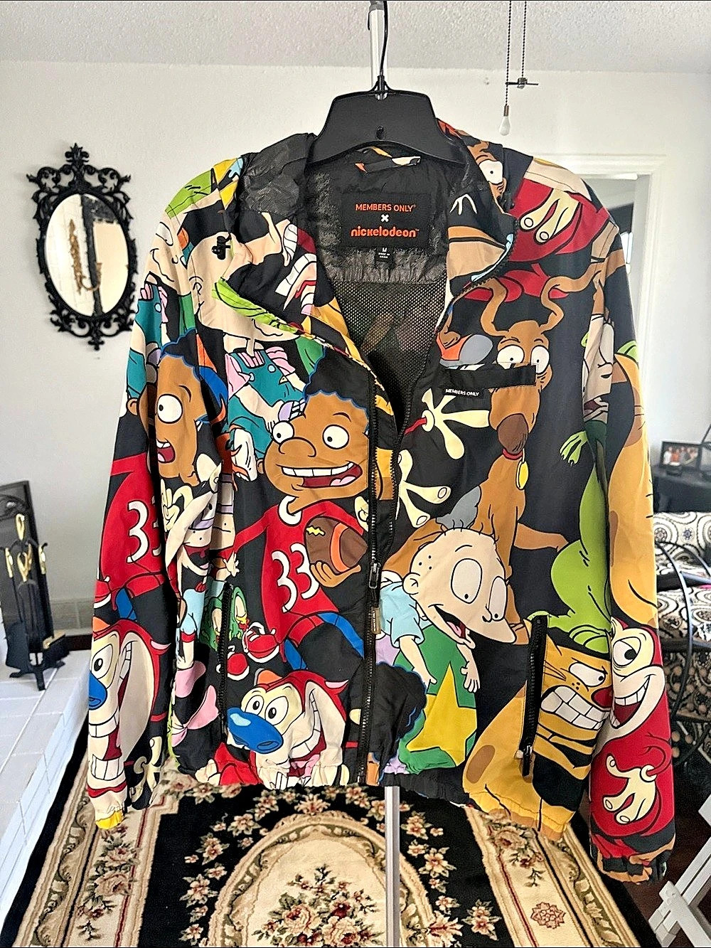 Nickelodeon Cartoon Print Bomber Jacket in Black & Multicolor